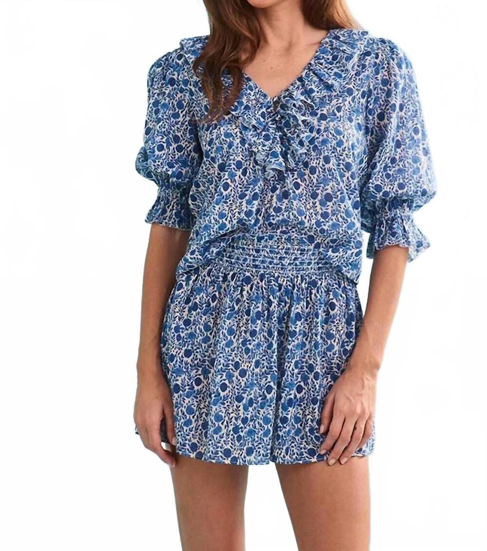 NEW HUNTER BELL imogen v neck top in bermuda blooms
